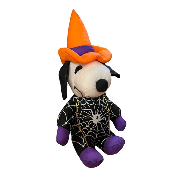 Peanuts Snoopy Halloween Witch Plush Stuffed Animal Orange Hat Parachute - Picture 3 of 6